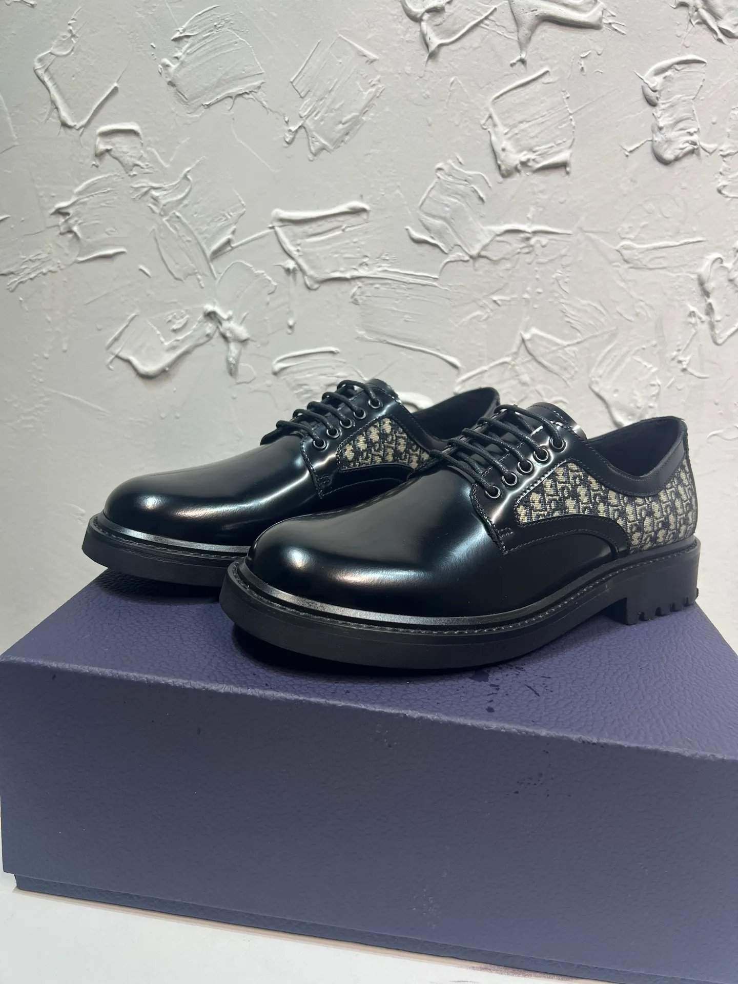 Men's shoes 💰780💰 🔥🔥🔥3990 The latest Dior/Dior men's logo leather shoes, lace-up GRANVILLE moccasin loafers, original version developed one to one, imported cowhide open edge beads on the surface, cowhide lining, complete packaging code number 39-46